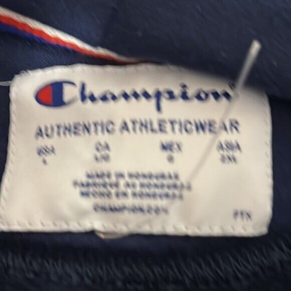 Champion Sweatshirt Womens Large Navy Long Sleeve Hoodie Pull Over - Picture 8 of 9